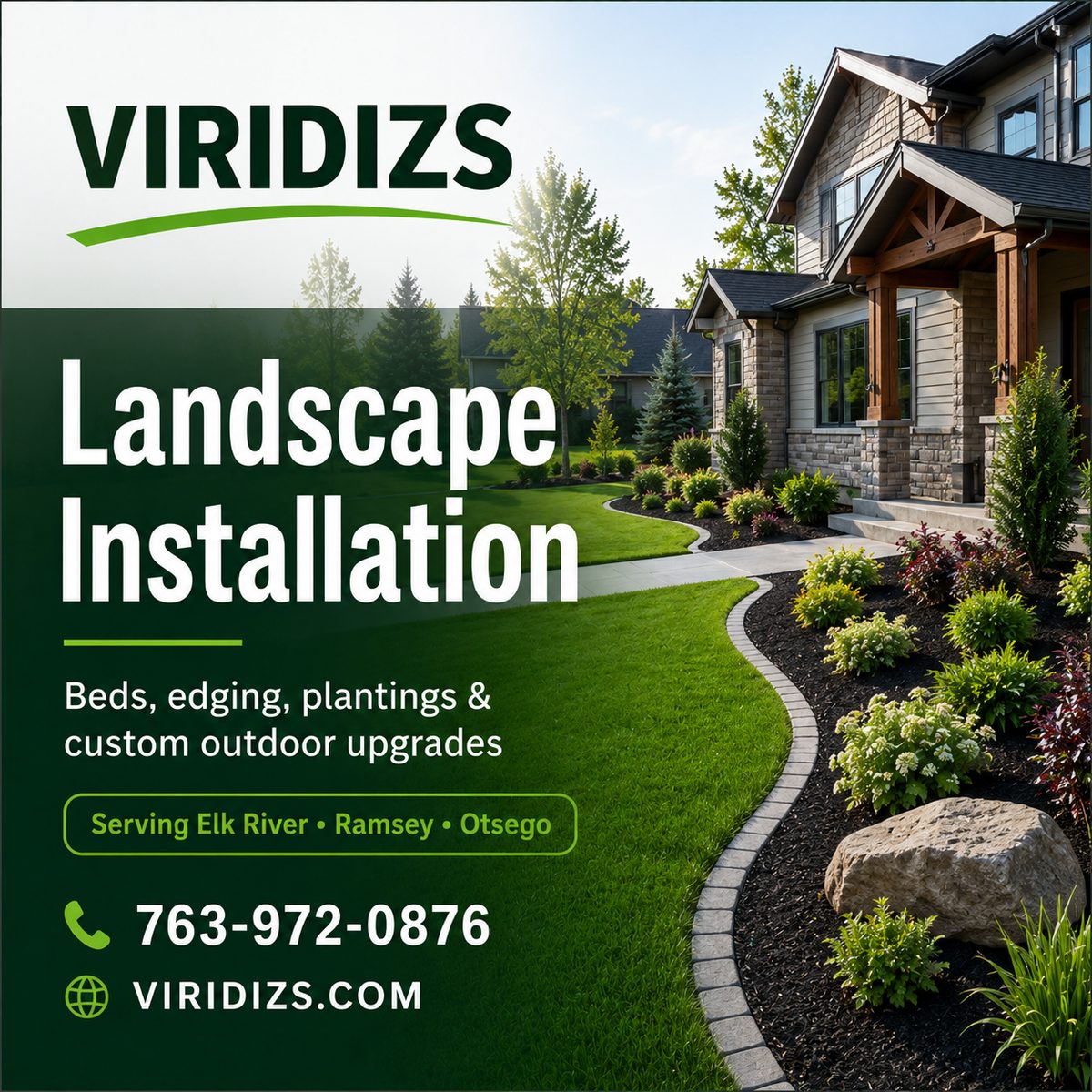 Mulch and bed refresh with clean edges and polished curb appeal — Viridizs