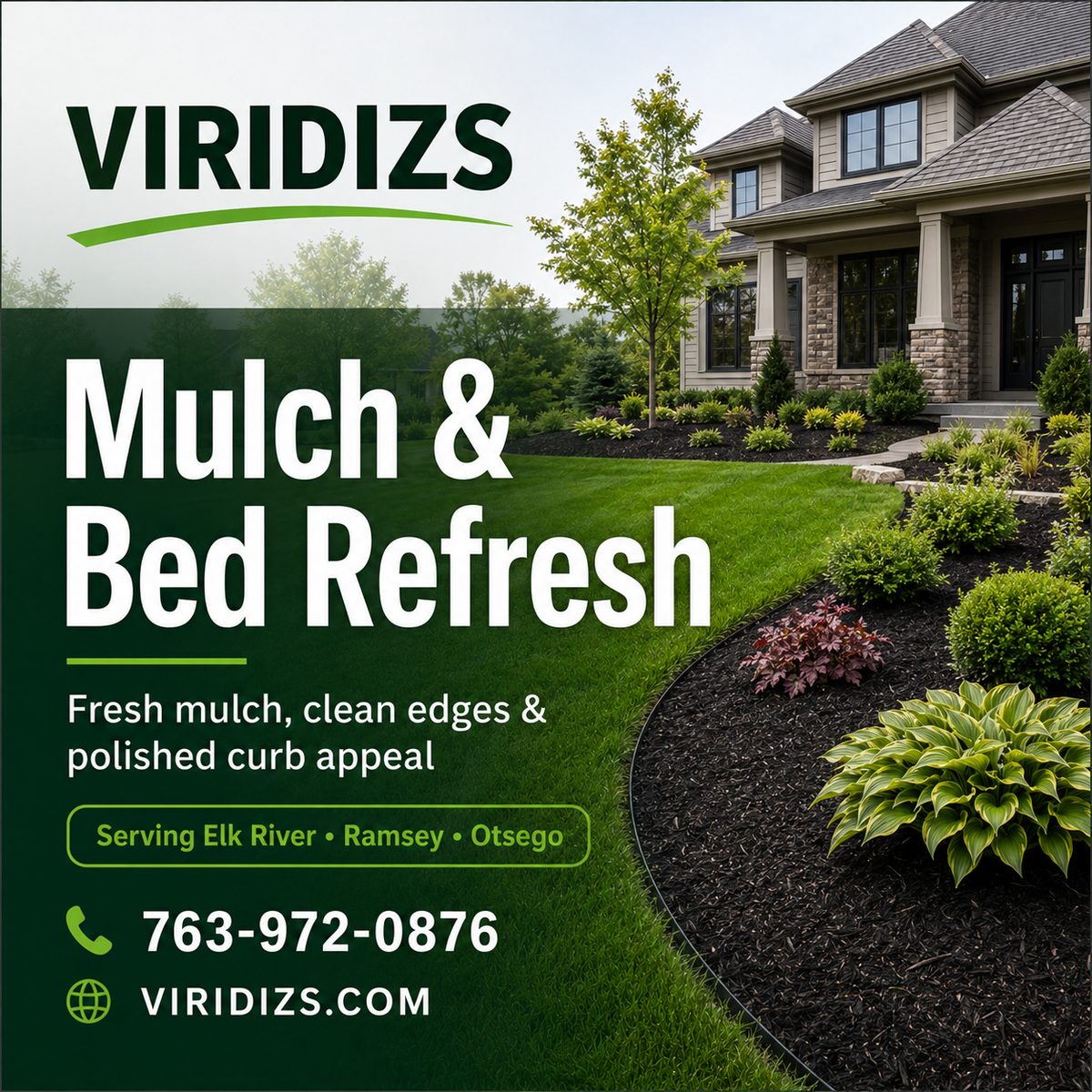 Weed control and fertilization results — thick green striped lawn at a Minnesota home