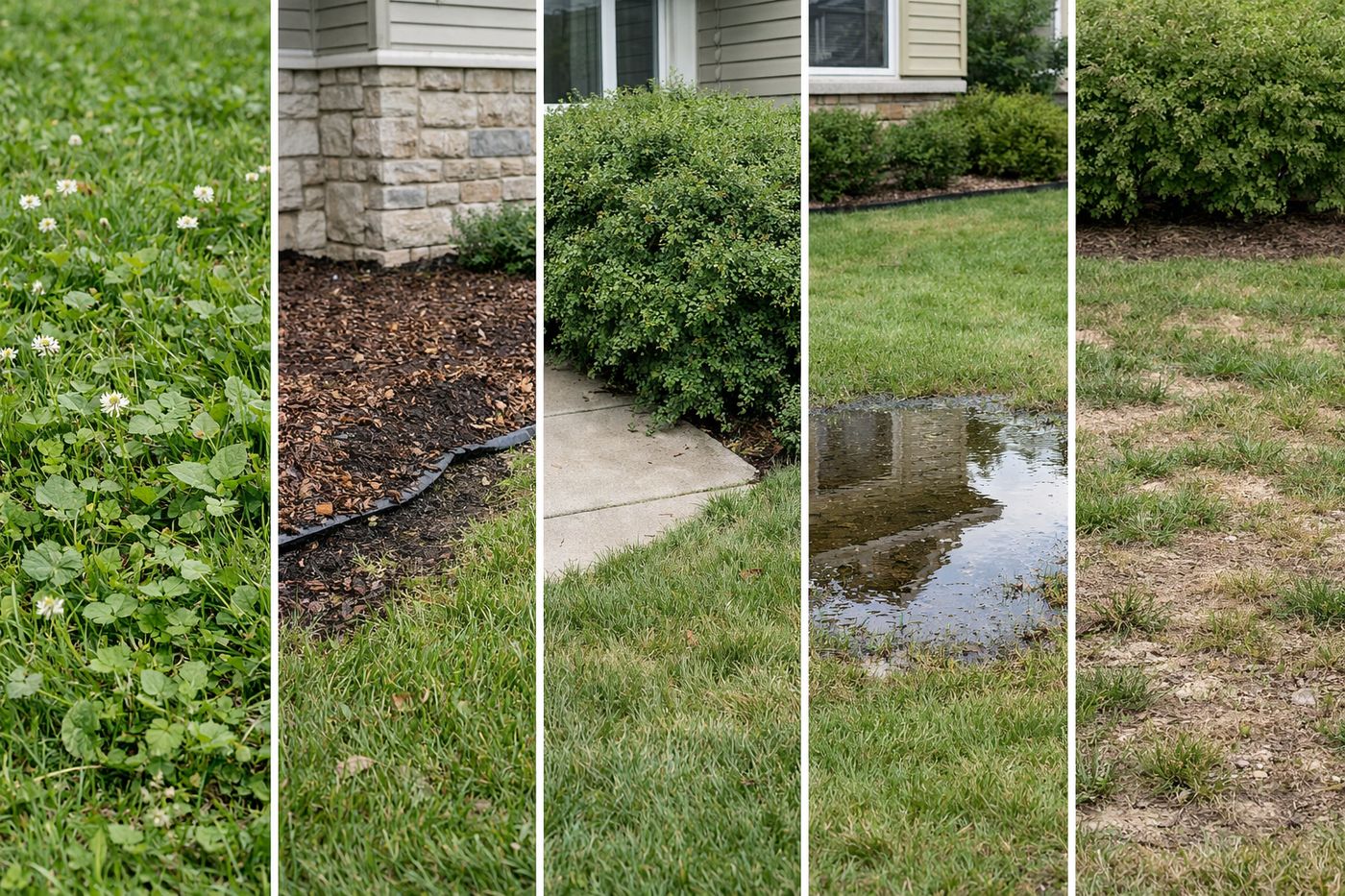 Common Minnesota lawn problems Viridizs treats — weeds, bare spots, drainage issues